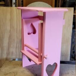 Folding Step Stool , Plant Stand, Angel Silhouette , Heart, Etc. On Legs, Custom Ordering - thumbnail 2
