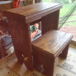Folding Step Stool , Plant Stand, Angel Silhouette , Heart, Etc. On Legs, Custom Ordering - thumbnail 4