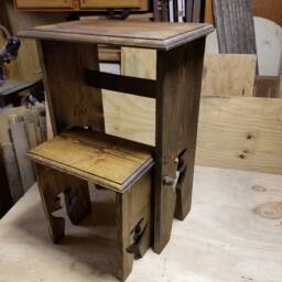 Folding Step Stool , Plant Stand, Angel Silhouette , Heart, Etc. On Legs, Custom Ordering - thumbnail 3