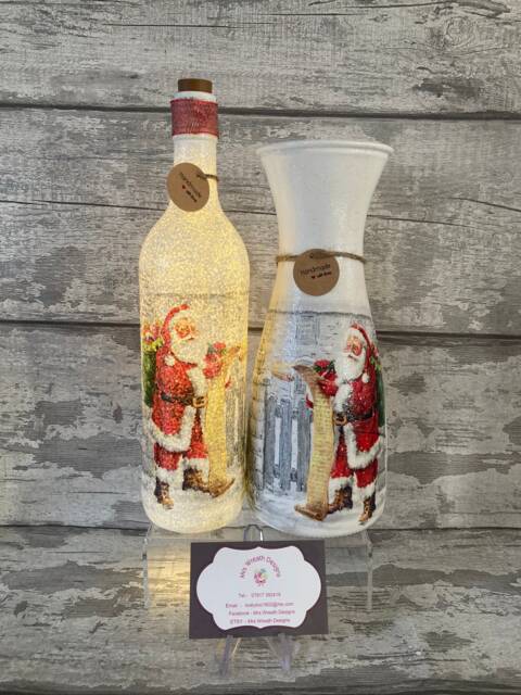 Santa Vase & Light Up Bottle Set, Gifts, Santa Autumn, Xmas Gifts - image 1