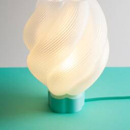 Unique 3D Printed Lamp - Flower Light Collection Mint Green Color - thumbnail 3