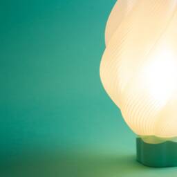 Unique 3D Printed Lamp - Flower Light Collection Mint Green Color - thumbnail 4