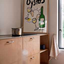 Oysters & Wine Wall Art, Coastal Kitchen Prints, Minimalistic Bar Cart Art, Beach House Decor, Cook Artwork - thumbnail 2