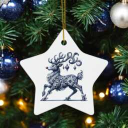 Rudolph, Delft Blue Ornament, Dutch Edition, Ceramic Rudolph Red Nosed Reindeer, Xmas Holiday Deco, Reindeer Decor, Deer - thumbnail 3