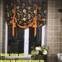 Fixed Tie Up Cafe Curtains Valance/Kitchen Window Treatment/Bathroom Shower Curtain/Living Room Curtain DrapeSpring Flower, Farmhouse, Gift - thumbnail 3