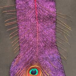 Purple Peacock Couture Leather Christmas Stocking - thumbnail 2