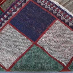 4x7 Checkered Gabbeh Rug, Afghan Hand Knotted Veg Dyes Wool Area Turkmen Oriental Multicolor Boho Bedroom Rug For Living Room - thumbnail 4