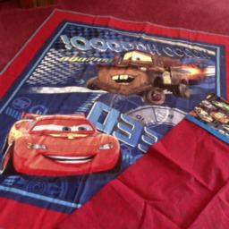 Car Panel Quilt & Pillowcase/Toddler Quilt/Lap Quilt/Nursery Quilt/ Blue & Red Throw/ Boy Bedding/Boy Blanket/Baby Shower Gift/Car - thumbnail 3