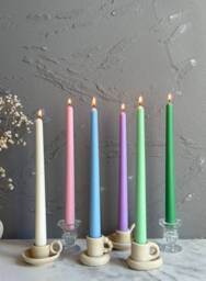 Pastel Soy Wax Taper Candles Handmade Dinner Candles, 10 Inch - thumbnail 1