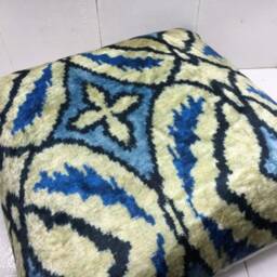 Ikat Velvet Pillow Cover 20x20, Hand Dyed Silk Cushion - thumbnail 4