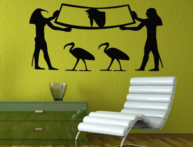 Egyptian Hieroglyphs & Fresco Of Ancient Egypt Mythology Gods Wall Decal Vinyl Sticker Mural Room Decor L1343 - image 1