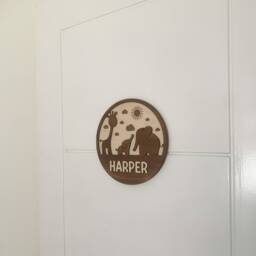 Safari Animal Wooden Name Plaque Custom Nursery Decor - thumbnail 3