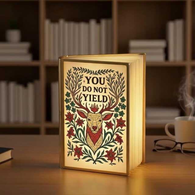 You Do Not Yield Book Lamp, Throne Of Glass Inspired Decor, Fantasy Lover Gift, Bookish Night Light, Led Foldable Lamp - image 1