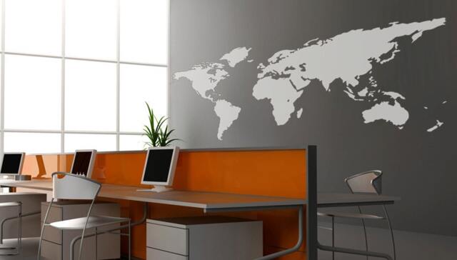 Decals For Walls World Map Wall Decal Sticker Home Decor Cool Wall Stick On Art By Decalisland - Map Sd 017 - image 1