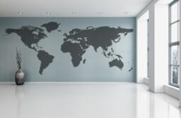 Decals For Walls World Map Wall Decal Sticker Home Decor Cool Wall Stick On Art By Decalisland - Map Sd 017 - thumbnail 2