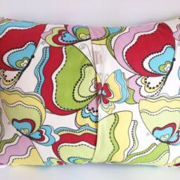 "Pillow Cover White Red Green Yellow Pink Turquoise Colorful Abstract Butterfly 16""x24" - thumbnail 4