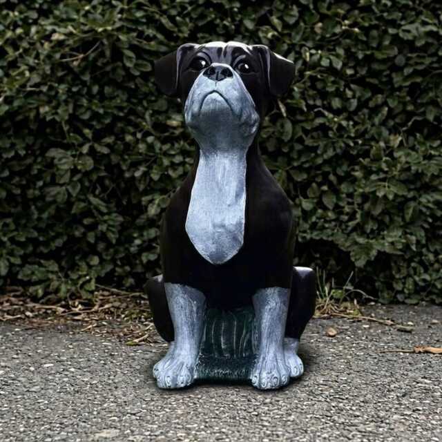 Concrete Bulldog Sculpture Outdoor Statue Cement Animal Decoration Memorial Dog Ornament Lover Gift - image 1