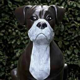 Concrete Bulldog Sculpture Outdoor Statue Cement Animal Decoration Memorial Dog Ornament Lover Gift - thumbnail 2