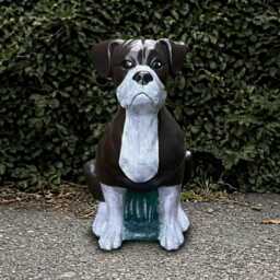 Concrete Bulldog Sculpture Outdoor Statue Cement Animal Decoration Memorial Dog Ornament Lover Gift - thumbnail 3