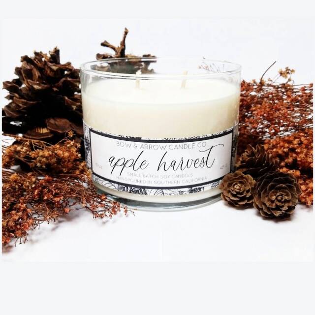 Apple Scented 15 Oz Soy Candle - Double Wick Fall Autumn Scents Harvest Eco-Friendly Gift - image 1