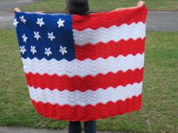 Patriotic American Flag Afghan Blanket/ Red White Blue Bedding/ Veterans Gift/ 4Th Of July Crochet Flag Afghan/ Memorial Day Decor