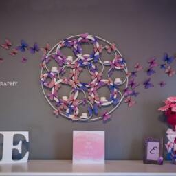 3D Ombre Butterflies Peach Light Pink Lavender - Set Of 27 - thumbnail 2