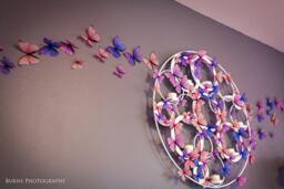 3D Ombre Butterflies Peach Light Pink Lavender - Set Of 27 - thumbnail 1