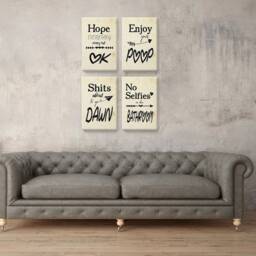 Set Of Four Canvas. Wall Decor For Bathroom. Funny Art Decals. Printed Home Decor. Bathroom Framed Art. Bath - thumbnail 3