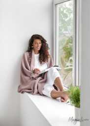 Woodrose Waffle Linen Throw - Blush Pink Couch Blanket Soft Textured Sofa Cover Cozy Stonewashed Bed Layer Romantic Home Decor Accent - thumbnail 1