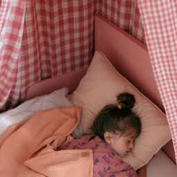 Peach Muslin Baby Blanket Triple Layer Cotton Kids Bed Overlay - 100x150cm - thumbnail 2