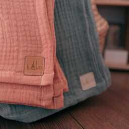 Peach Muslin Baby Blanket Triple Layer Cotton Kids Bed Overlay - 100x150cm - thumbnail 3