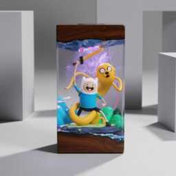 New Adventure Time Resin Lamp - Handmade Led Night Light - Finn & Jake Figure Cartoon Decor Gift For Fans - thumbnail 2