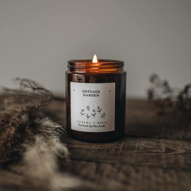 Cottage Garden - Medium Soy Wax Floral Candle Gift - image 1