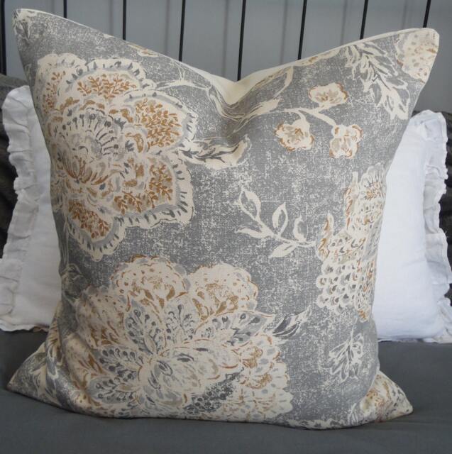 3 Color Choices Magnolia Home Fashions Seabrook Metal.toss Pillows.floral.slipcovers.pillow Covers.distressed Blue - image 1