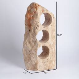 Handmade Travertine Wine Bottle Holder Unique Stone Rack - thumbnail 4