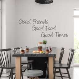 Good Friends, Food, Times Vinyl Wall Decal - Kitchen Dining Decor