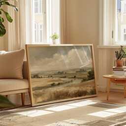 Prairie Cloud Poster, Golden Field Print, Landscape Wall Art, Paper - thumbnail 4
