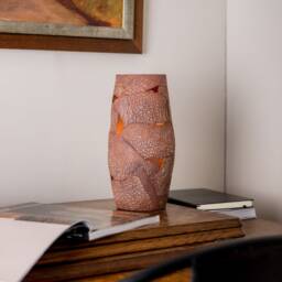 Carya Ceramic Table Lamp Rustic Luminaire, Red Iron 10.5 - thumbnail 3