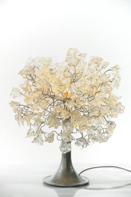 Decorative Table Light, Modern Table Lamp, Desk Lamp With Clear Transparent Roses Flowers - Light Gift Idea - image 1