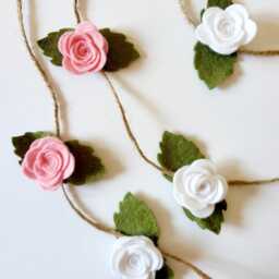 Rose Garland, Felt Flower Floral Nursery Decoration, Wall Hanging, Decor, Room Party Decoration - thumbnail 3