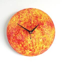 Sun Wall Clock - Decoupage Photo Orange Space Astronomy Star