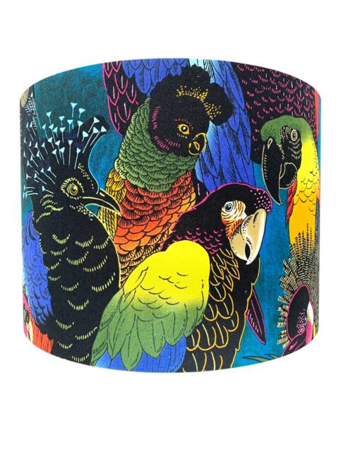 Tropical Parrots Lampshade Colorful Birds Light Shade - image 1