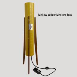 Mellow Yellow Rocket Lamp Handmade Mid Century Modern Teak Floor Lamp - thumbnail 2
