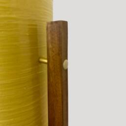 Mellow Yellow Rocket Lamp Handmade Mid Century Modern Teak Floor Lamp - thumbnail 3