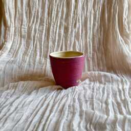 Dark Pink Ceramic Planter, Handmade Glazed Beaker, Speckled Plant Pot, 500Ml Fuscia Vessel, Unique British Gift, Handcrafted Pots - thumbnail 4