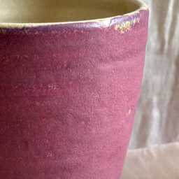 Dark Pink Ceramic Planter, Handmade Glazed Beaker, Speckled Plant Pot, 500Ml Fuscia Vessel, Unique British Gift, Handcrafted Pots - thumbnail 2