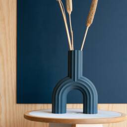 Blue Indigo Arch Vase - Perfect For Dried Flowers - thumbnail 2