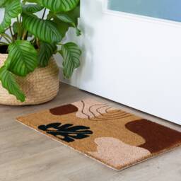 Modern Boho-style Monstera Doormat - thumbnail 2