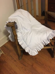 Simple Sweet Soft White Ruffled Cotton Baby Blanket - thumbnail 1
