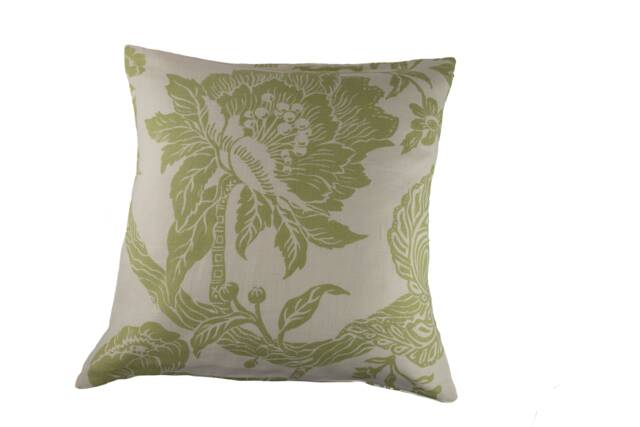 Green Floral Branch Linen Pillow Cover - image 1